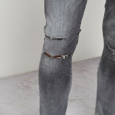Grey ripped Danny super skinny jeans